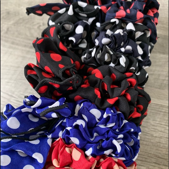 NEW Random 20pc Polka-Dot Bow Hair Tie Scrunchies - Picture 4 of 4